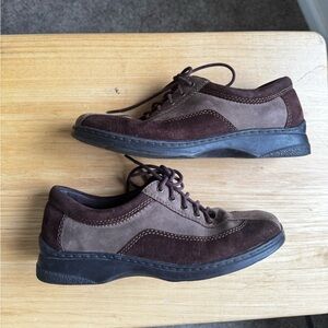 Naturalizer Women Two-Tone Brown Oxfords Square Toe Shoes Size 8.5